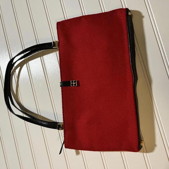 Vintage Kate Spade Red Highland Tweed Bag